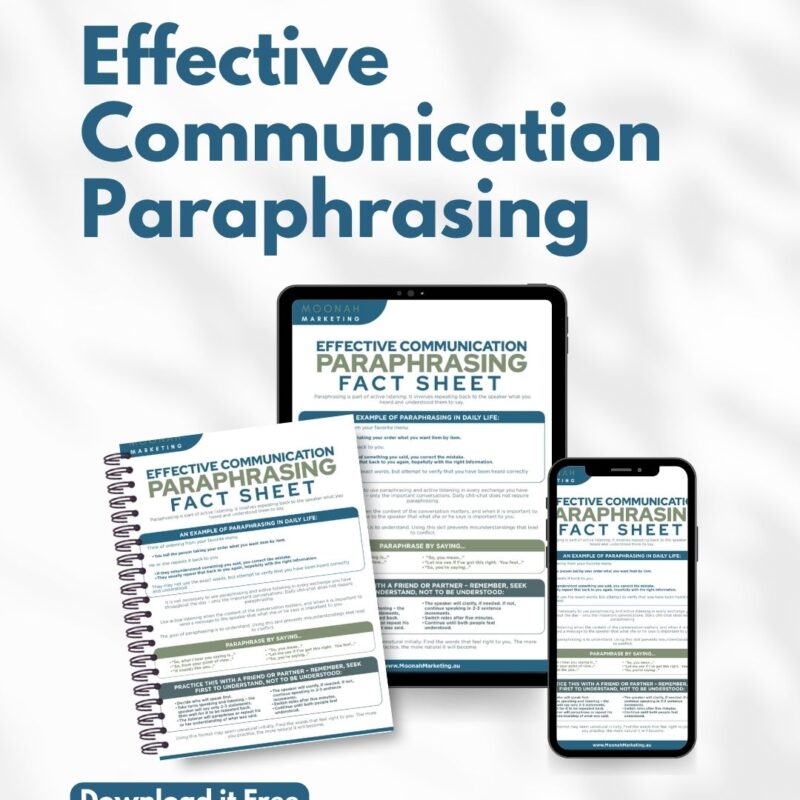 Tip Sheet: Effective Communication Paraphrasing Fact Sheet
